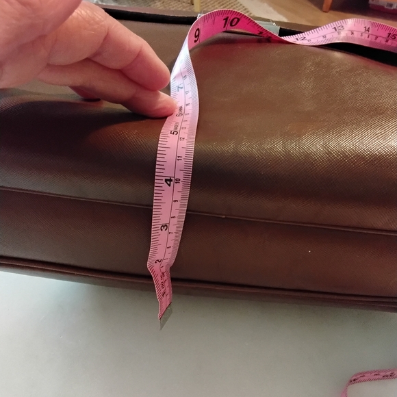 PRADA Leather Briefcase Chocolate Brown Unisex Saffiano VINTAGE - Picture 8 of 17